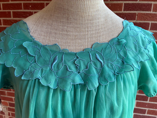green vintage baby doll night dress