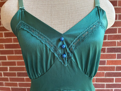 green vintage slip dress